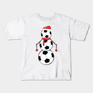 Funny Christmas Football / Soccer Snowman Kids T-Shirt